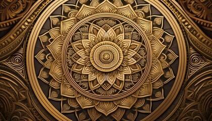 Intricate Golden Mandala Design