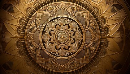 Obraz premium Intricate golden mandala design. A luxurious, detailed artwork.