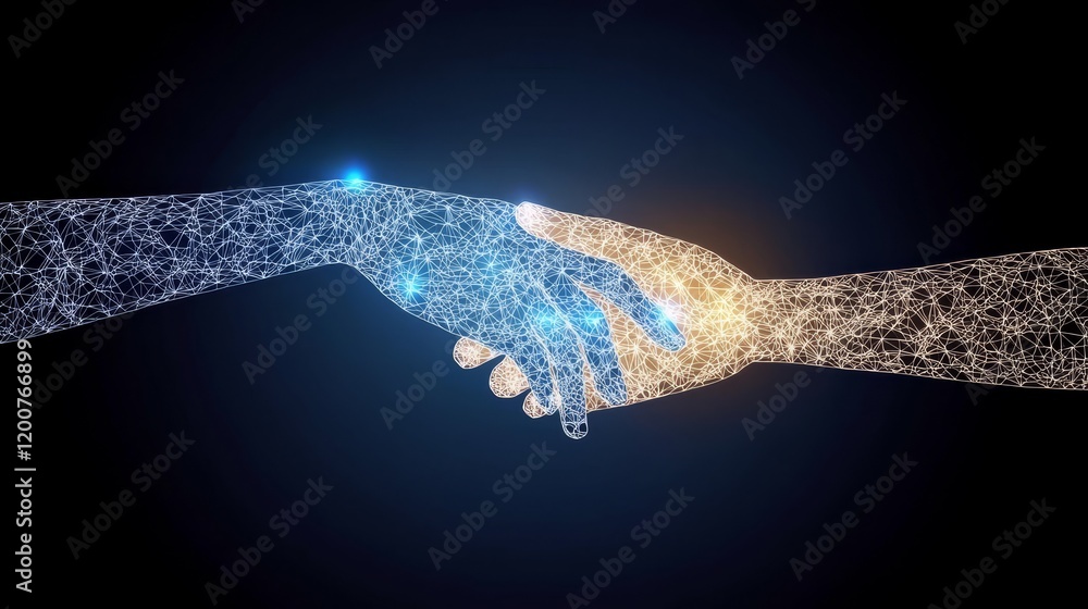 Poster digital handshake network connection and collaboration