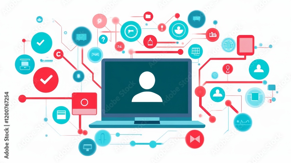 Poster digital network user interface connectivity laptop