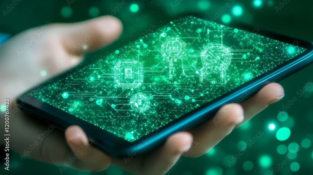 Poster digital security system on mobile device display