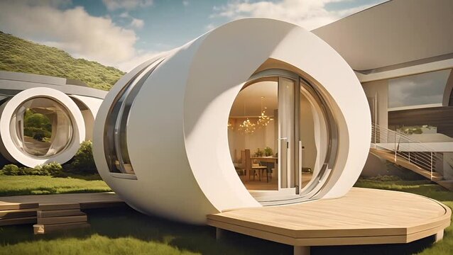 Design a circular eco-home with seismic isolators. 