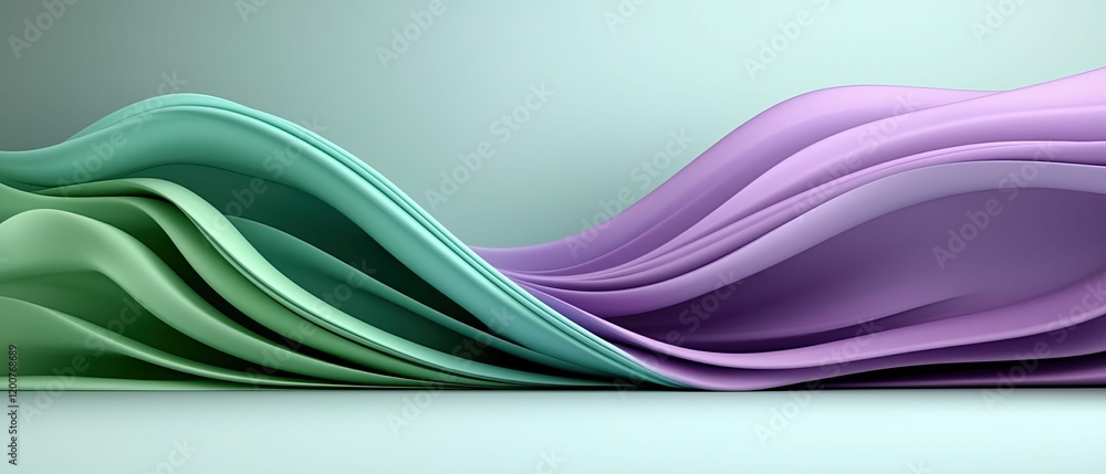 Poster wavy layers of pastel colors create a serene and modern abstract design, ideal for backgrounds or ar
