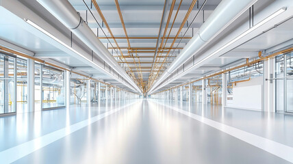 Obraz premium Modern industrial facility with spacious layout and eco friendly design
