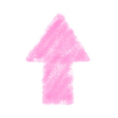 ピンククレヨンの矢印のかわいいイラスト