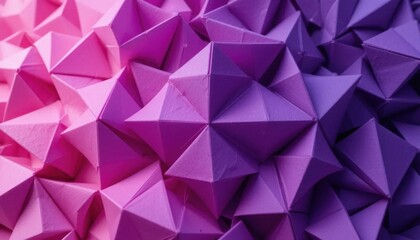 Obraz premium Abstract Geometric Origami: A Symphony of Pink and Purple