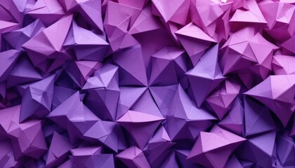 Obraz premium Abstract Purple Origami Geometric Shapes Background