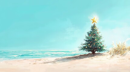 Beach Christmas Tree: Holiday Ocean Scene