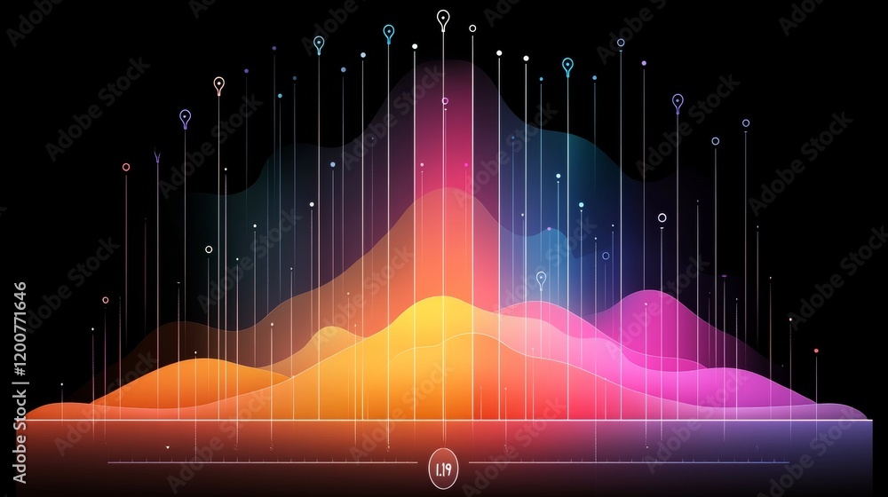 Poster dynamic data visualization abstract chart design