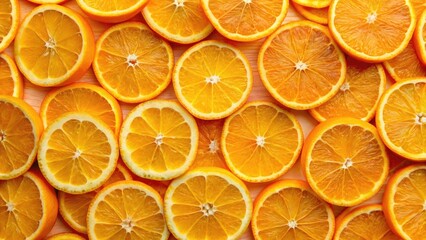 Obraz premium Vibrant Close-Up of Fresh Orange Slices for Healthy Eating and Refreshing Summer Themes
