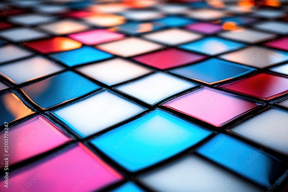 Aufkleber abstract colorful tiles geometric pattern shiny surface design background