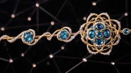 Elegant Blue Gemstone Gold Jewelry Set