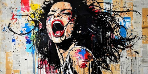 The vibrant expression of urban street art captures the essence of rebellion.