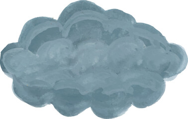 Cloud hand drawn watercolor painting