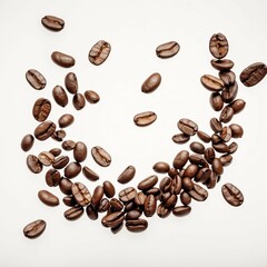 Naklejka premium coffee beans, coffee seeds, roasted beans, green beans, coffee grains, coffee kernels, coffee cherries, arabica beans, robusta beans, espresso beans, unroasted beans, ground coffee, specialty beans, c