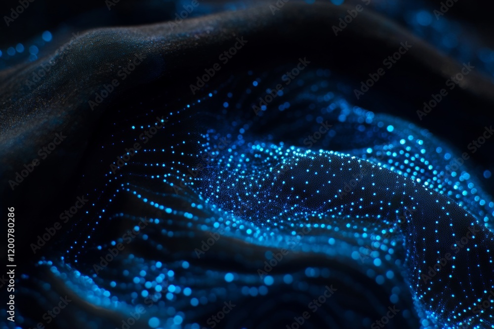 Aufkleber an abstract backdrop of lines and dots, created as a low poly mesh, represents internet technology a