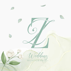 ZZ wedding initial monogram logo