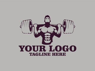 Weight lifting vector illustration, strength sports graphic design, bodybuilding athlete lifting a barbell with all his might, This illustration is suitable for use as a motivational poster design