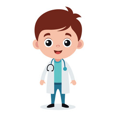Cartoon Depiction of a Boy as a Doctor