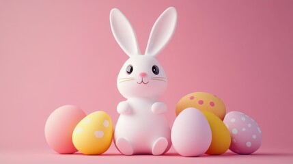 Fototapeta premium cute minimalisic happy easter banner