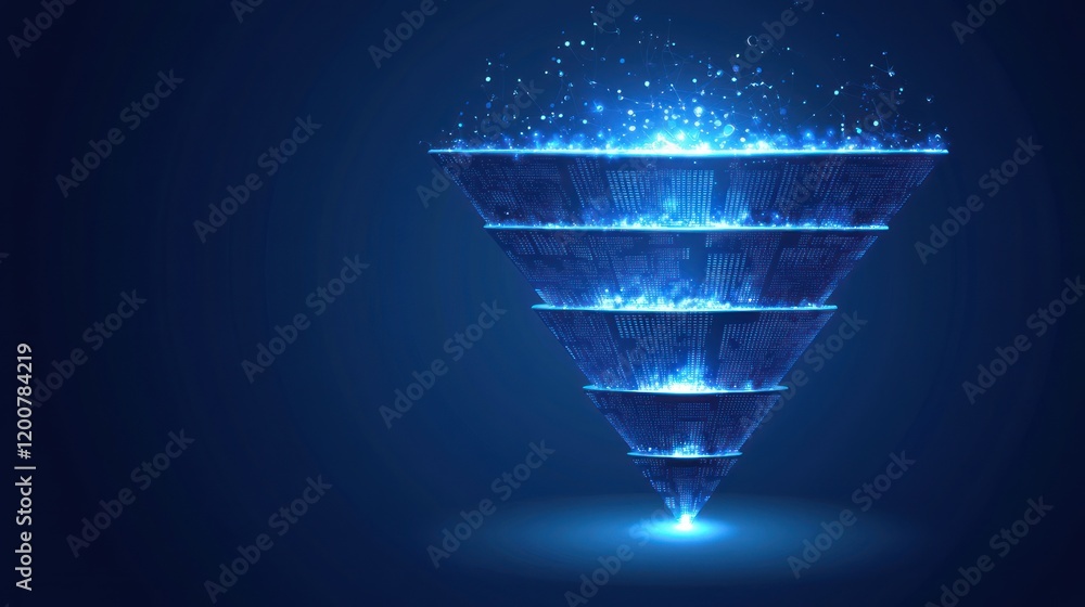 Poster abstract digital funnel: data visualization