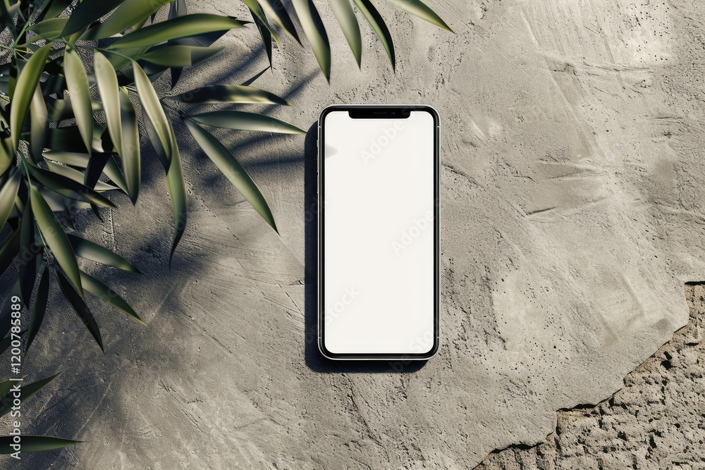 Poster detailed color image of smart phone background with blank screen