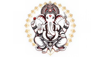 Fototapeta premium Divine Illustration of Hindu God Ganesha