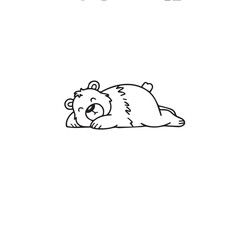  Illustration: A cartoon-style bear lying down in a relaxed or tired position.