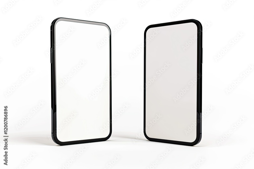 Poster high resolution visual of two mobile phone mockups front view