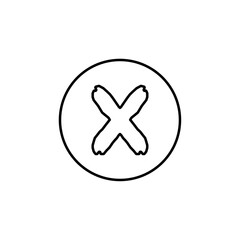 X icon Flat isolated outline sign