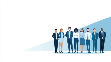 Diverse group of men and women in business attire standing together