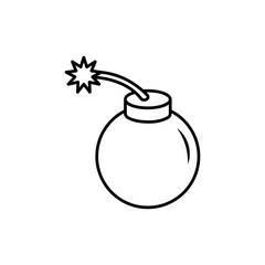 Bomb icon Flat isolated outline sign