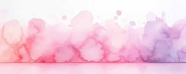 Obraz premium Clean watercolor concept. Soft pink and purple watercolor background with gentle splashes, ideal for design projects.