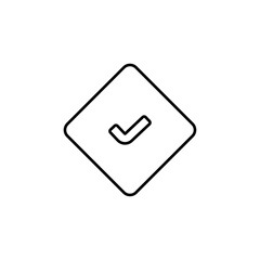 Check mark icon Flat isolated outline sign
