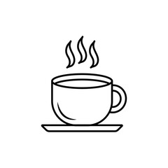 Coffee Cup Icon Flat isolated outline sign