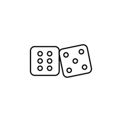 Dice icon set Flat isolated outline sign