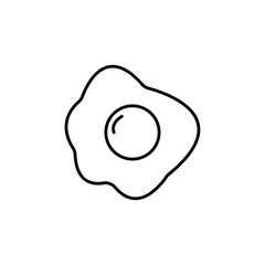 Fried Egg icon Flat isolated outline sign
