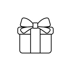 Gift Box icon Flat isolated outline sign