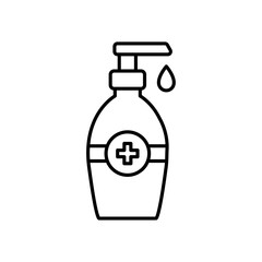 Hand sanitizer icon Flat isolated outline sign