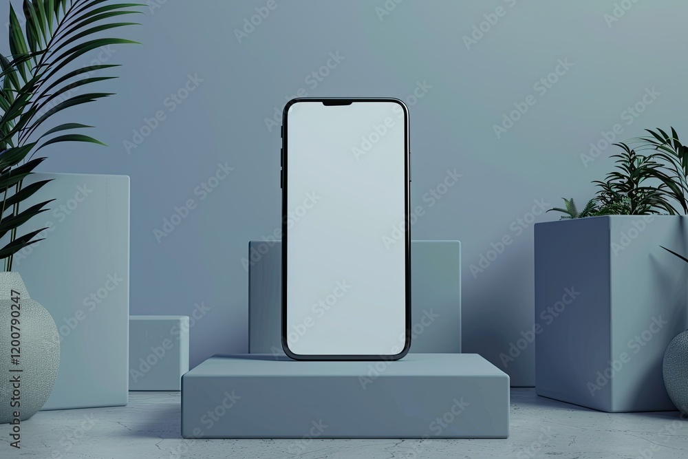 Poster pixel perfect image of realistic 3d rendering smartphone mockup ui presentation
