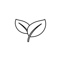 Leaf icon set Flat isolated outline sign