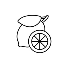 Lemon icon Flat isolated outline sign
