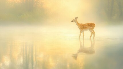 Graceful Wildlife in Dreamlike Shallow Water