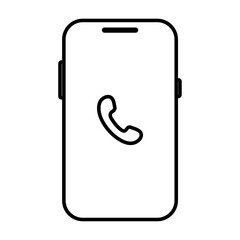 Mobile phone icon Flat isolated outline sign