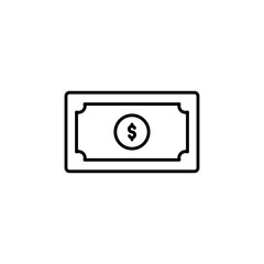 Money icon Flat isolated outline sign