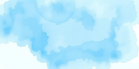 Obraz premium Abstract watercolor soft blue background with splashes of color, drips, bleed