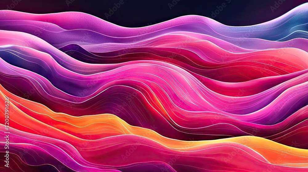 Aufkleber electric watercolor idea. abstract wavy patterns in vibrant colors create a dynamic visual experienc