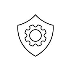 Shield icon Flat isolated outline sign