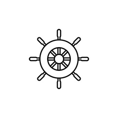 Ship Wheel icon Flat isolated outline sign