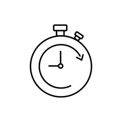 Stopwatch Icon Flat isolated outline sign